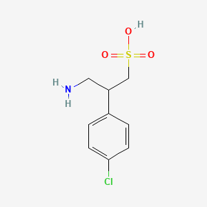 Структурная формула Saclofen, CAS 125464-42-8, формула C9H12ClNO3S