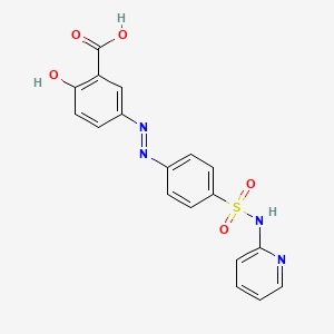 Структурная формула Salicylazosulfapyridine, CAS 599-79-1, формула C18H14N4O5S