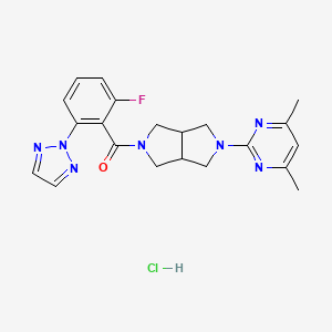 Структурная формула Seltorexant hydrochloride, CAS 1293284-49-7, формула C21H23ClFN7O