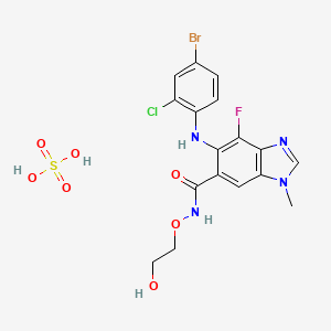 Структурная формула Selumetinib sulfate, CAS 943332-08-9, формула C17H17BrClFN4O7S