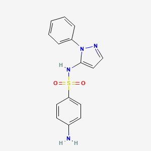 Структурная формула Sulfaphenazole, CAS 526-08-9, формула C15H14N4O2S