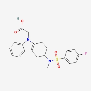 Структурная формула TM30089, CAS 844639-57-2, формула C21H20FN2O4S∙Na