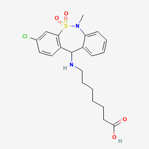 Структурная формула Tianeptine, CAS 72797-41-2, формула C21H25ClN2O4S