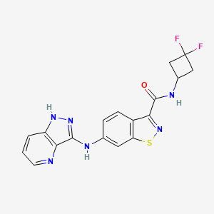 Структурная формула VU6001376, CAS 1968546-34-0, формула C18H14F2N6Os