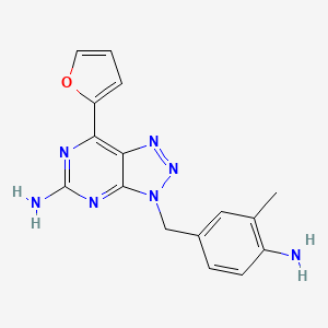 Структурная формула Vipadenant, CAS 442908-10-3, формула C16H15N7O