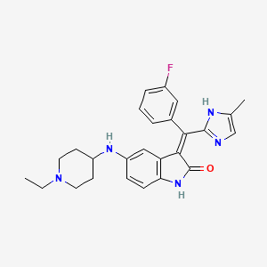 Структурная формула XL-999(Tyrosine kinase-IN-1), CAS 705946-27-6, формула C26H28FN5O