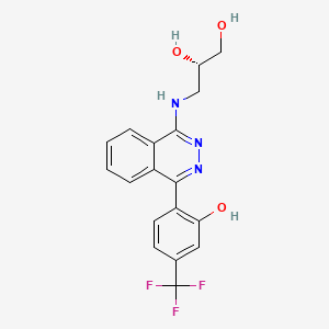 Структурная формула AZD4144, CAS 2890191-41-8, формула C18H16F3N3O3