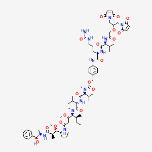 Структурная формула Bi-Mc-VC-PAB-MMAE, CAS 1620837-70-8, формула C71H104N12O18