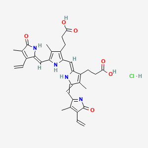 Структурная формула Biliverdin hydrochloride, CAS 856699-18-8, формула C33H35ClN4O6