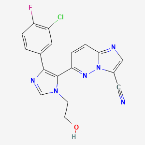 Структурная формула BMS-986260, CAS 2001559-19-7, формула C18H12ClFN6O