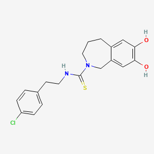 Структурная формула Capasazepine, CAS 138977-28-3, формула C19H21ClN2O2S