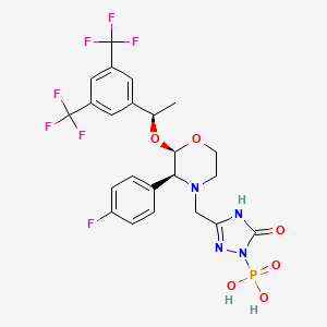 Структурная формула Fosaprepitant free acid, CAS 172673-20-0, формула C23H22F7N4O6P