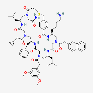 Структурная формула γ-AA peptide P6 (Cyclic γ-AA Peptide 6), формула C73H98N10O11S