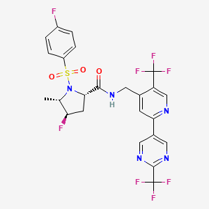 Структурная формула GDC-0334, CAS 1984824-54-5, формула C24H19F8N5O3S