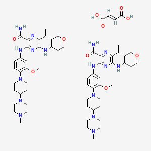 Структурная формула Gilteritinib Fumarate, CAS 1254053-84-3, формула C62H92N16O10