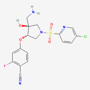Структурная формула GSK3527497, CAS 2215855-22-2, формула C17H16ClFN4O4S