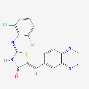 Структурная формула GSK626616, CAS 1025821-33-3, формула C18H10Cl2N4Os