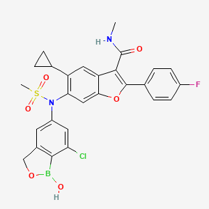 Структурная формула GSK8175, CAS 1423007-82-2, формула C27H23BClFN2O6S