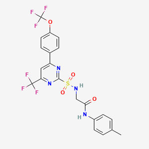 Структурная формула H3B-960, CAS 2912294-89-2, формула C21H16F6N4O4S