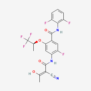 Структурная формула hDHODH-IN-8, CAS 2757405-31-3, формула C21H15F6N3O4