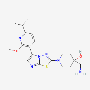 Структурная формула INE963, CAS 2640567-43-5, формула C19H26N6O2S