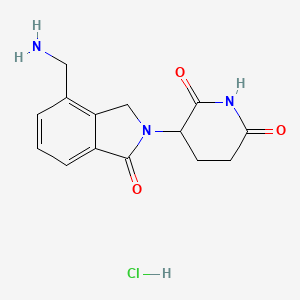 Структурная формула Lenalidomide-4-aminomethyl hydrochloride, CAS 444289-05-8, формула C14H16ClN3O3