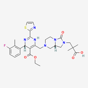 Структурная формула Linvencorvir, CAS 1808248-05-6, формула C29H35FN6O5S