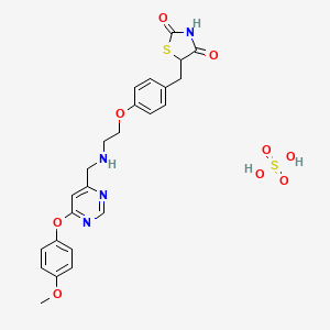 Структурная формула Lobeglitazone Sulfate, CAS 763108-62-9, формула C24H24N4O5S.H2O4S
