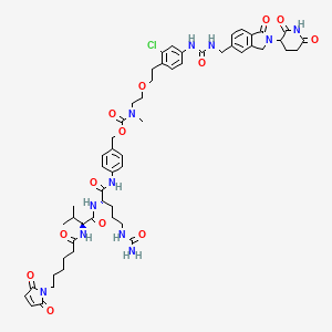 Структурная формула MC-VC-PABC-amide-PEG1-CH2-CC-885, CAS 2722697-82-5, формула C55H68ClN11O13