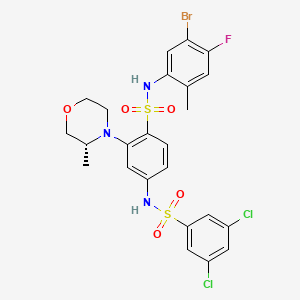 Структурная формула MDL-811, CAS 2275619-98-0, формула C24H23BrCl2FN3O5S2