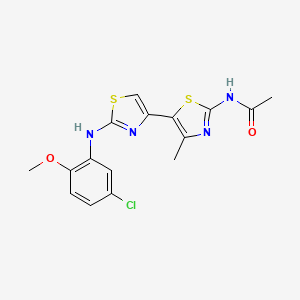 Структурная формула MMP-9-IN-7, CAS 333746-76-2, формула C16H15ClN4O2S2