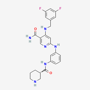 Структурная формула Nimucitinib, CAS 2740557-24-6, формула C25H26F2N6O2