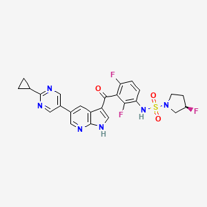Структурная формула PLX8394, CAS 1393466-87-9, формула C25H21F3N6O3S