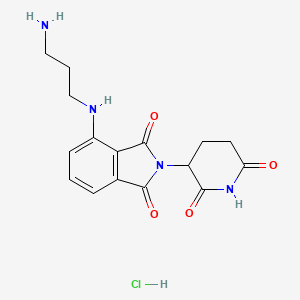 Структурная формула Pomalidomide-C3-NH2 hydrochloride, CAS 2154342-45-5, формула C16H19ClN4O4
