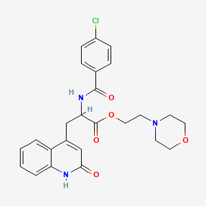 Структурная формула Rebamipide mofetil, CAS 1527495-76-6, формула C25H26ClN3O5