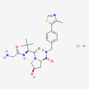 Структурная формула (S,R,S)-AHPC-C1-NH2 hydrochloride, CAS 2361120-26-3, формула C24H34ClN5O4S