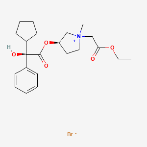 Структурная формула Sofpironium bromide, CAS 1628106-94-4, формула C22H32BrNO5