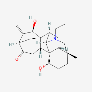Структурная формула songorine, CAS 509-24-0, формула C22H31NO3