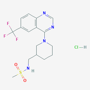 Структурная формула SRI-37330 hydrochloride, CAS 2322245-49-6, формула C16H20ClF3N4O2S