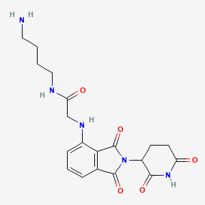 Структурная формула Thalidomide-NH-amido-C4-NH2, CAS 2093388-67-9, формула C19H23N5O5