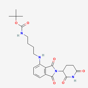 Структурная формула Thalidomide-NH-C4-NH-Boc, CAS 2093388-52-2, формула C22H28N4O6
