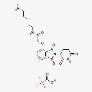 Структурная формула Thalidomide-O-amide-C5-NH2 TFA, CAS 2748161-83-1, формула C22H25F3N4O8