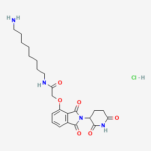 Структурная формула Thalidomide-O-amido-C8-NH2 hydrochloride, CAS 2415263-07-7, формула C23H31ClN4O6