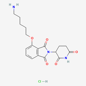 Структурная формула Thalidomide-O-C5-NH2 hydrochloride, CAS 2419145-66-5, формула C18H22ClN3O5