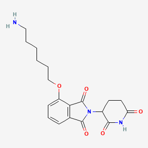 Структурная формула Thalidomide-O-C6-NH2, CAS 1957235-98-1, формула C19H23N3O5