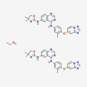 Структурная формула Tucatinib hemiethanolate, CAS 1429755-56-5, формула C26H24N8O2.1/2C2H6O