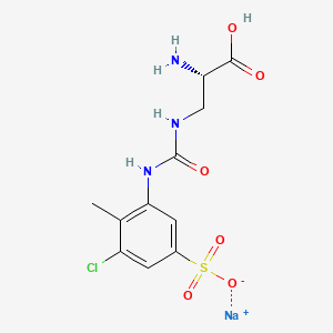 Структурная формула Upacicalcet sodium, CAS 2052969-18-1, формула C11H13ClN3NaO6S