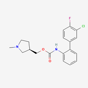 Структурная формула Velufenacin, CAS 1648737-78-3, формула C19H20ClFN2O2