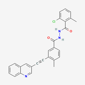 Структурная формула Vodobatinib, CAS 1388803-90-4, формула C27H20ClN3O2