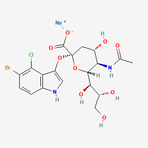 Структурная формула X-Neu5Ac, CAS 160369-85-7, формула C19H21N2O9ClBr-.Na+